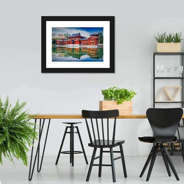 Byodoin Buddhist Temple Canvas Wall Art-3 Horizontal-Gallery Wrap-25" x 16"-Tiaracle
