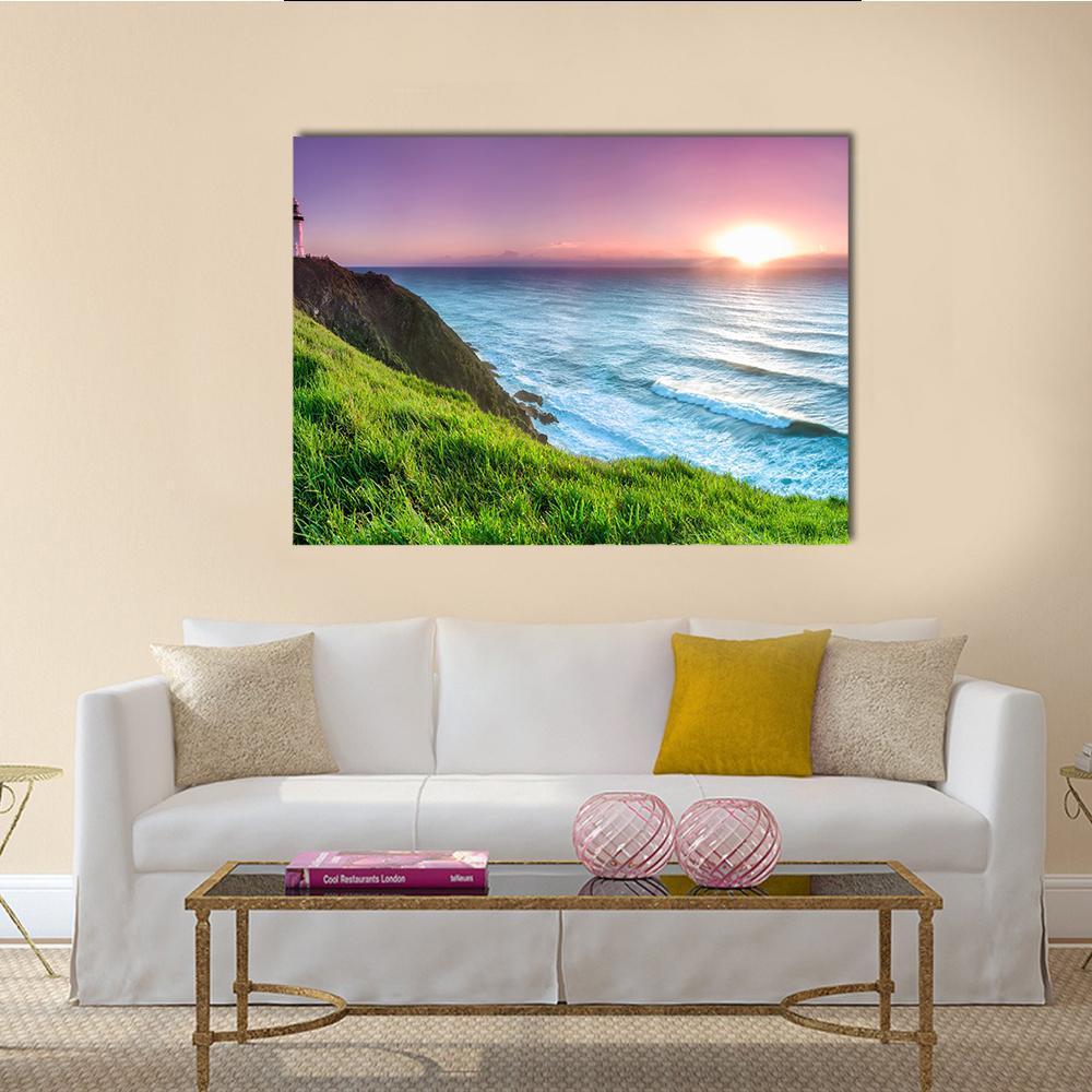 Byron Bay Lighthouse Canvas Wall Art-1 Piece-Gallery Wrap-48" x 32"-Tiaracle