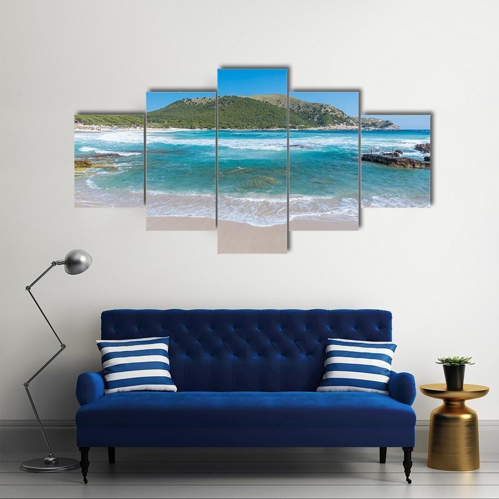 Cala Agulla On Mallorca Canvas Wall Art-5 Star-Gallery Wrap-62" x 32"-Tiaracle