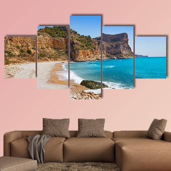 Cala Del Moraig Beach Canvas Wall Art-5 Star-Gallery Wrap-62" x 32"-Tiaracle