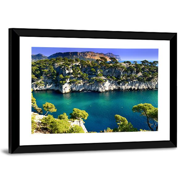 Massif des Calanques Canvas Wall Art-3 Horizontal-Gallery Wrap-25" x 16"-Tiaracle