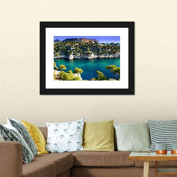 Massif des Calanques Canvas Wall Art-3 Horizontal-Gallery Wrap-25" x 16"-Tiaracle