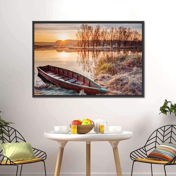 Calm Water Of Lake Canvas Wall Art-3 Horizontal-Gallery Wrap-25" x 16"-Tiaracle
