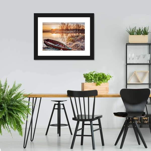 Calm Water Of Lake Canvas Wall Art-3 Horizontal-Gallery Wrap-25" x 16"-Tiaracle