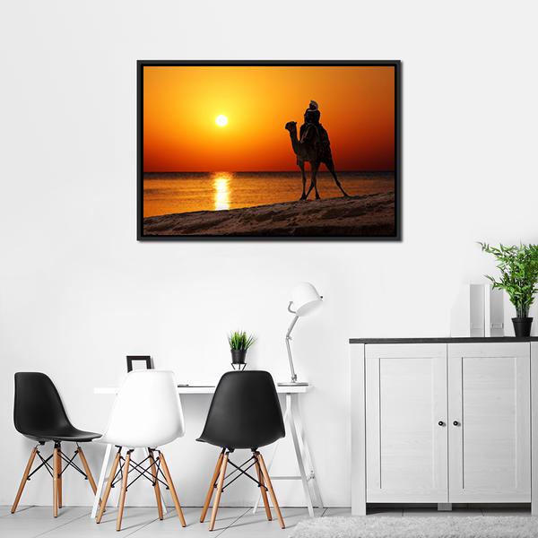 Camel Silhouette Canvas Wall Art-3 Horizontal-Gallery Wrap-25" x 16"-Tiaracle