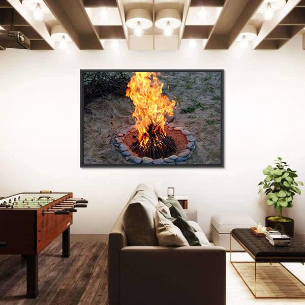 Campfire Canvas Wall Art-3 Horizontal-Gallery Wrap-25" x 16"-Tiaracle