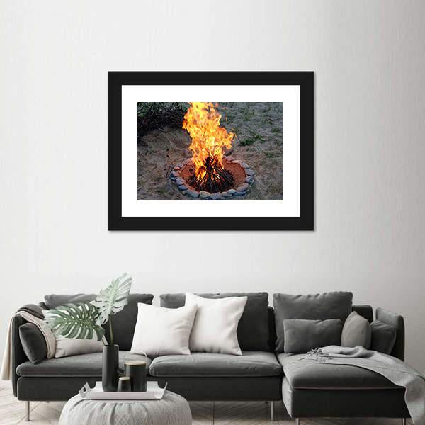 Campfire Canvas Wall Art-3 Horizontal-Gallery Wrap-25" x 16"-Tiaracle