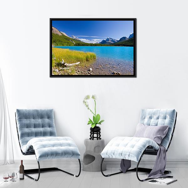 Canadian Lake Canvas Wall Art-1 Piece-Floating Frame-24" x 16"-Tiaracle