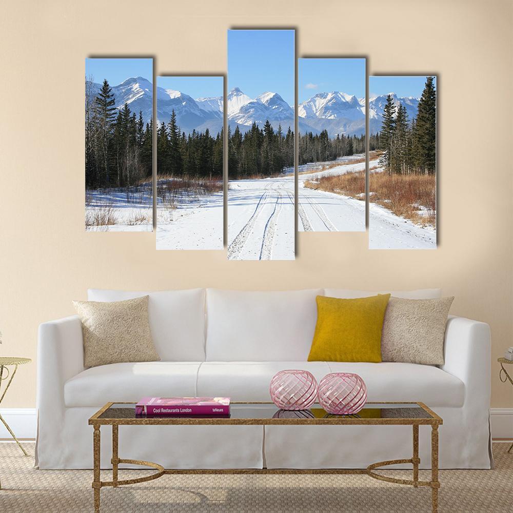 Canadian Rockies Canvas Wall Art-5 Pop-Gallery Wrap-47" x 32"-Tiaracle