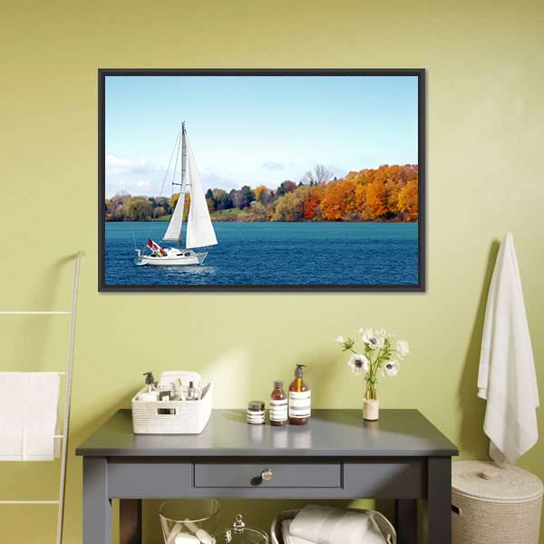 Canadian Sailboat Panoramic Canvas Wall Art-1 Piece-36" x 12"-Tiaracle