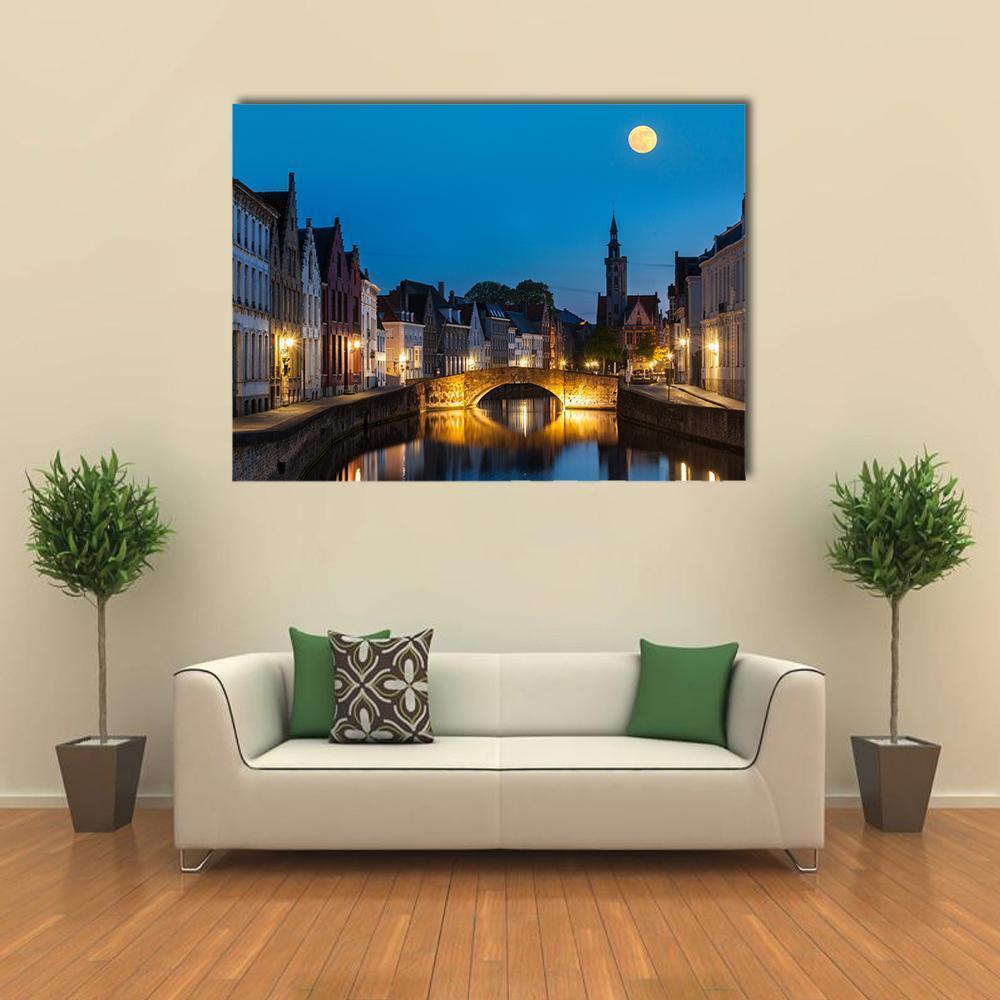 Canal In The Evening Canvas Wall Art-1 Piece-Gallery Wrap-36" x 24"-Tiaracle