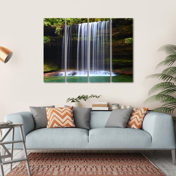 Caney Creek Waterfalls Canvas Wall Art-4 Horizontal-Gallery Wrap-34" x 24"-Tiaracle