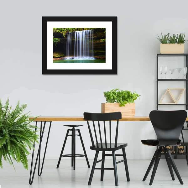 Caney Creek Waterfalls Canvas Wall Art-3 Horizontal-Gallery Wrap-25" x 16"-Tiaracle