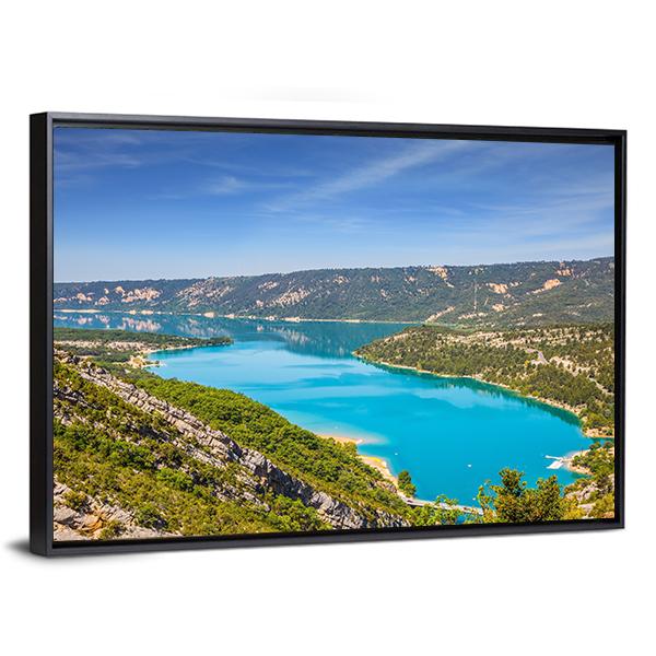 Canyon Of Verdon Canvas Wall Art-3 Horizontal-Gallery Wrap-25" x 16"-Tiaracle