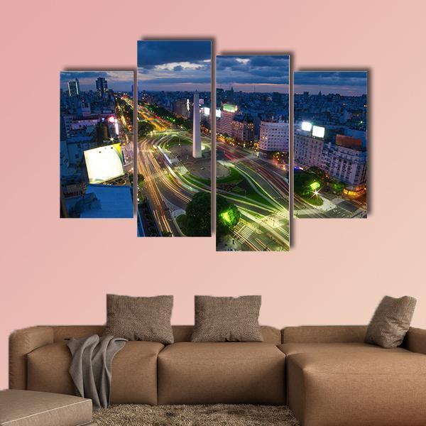 Buenos Aires Canvas Wall Art-4 Pop-Gallery Wrap-50" x 32"-Tiaracle