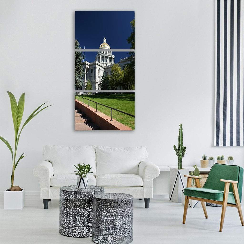 Capitol Building In USA Vertical Canvas Wall Art-3 Vertical-Gallery Wrap-12" x 25"-Tiaracle