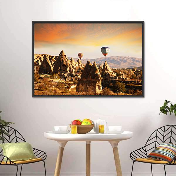 Cappadocia In Turkey Canvas Wall Art-3 Horizontal-Gallery Wrap-25" x 16"-Tiaracle