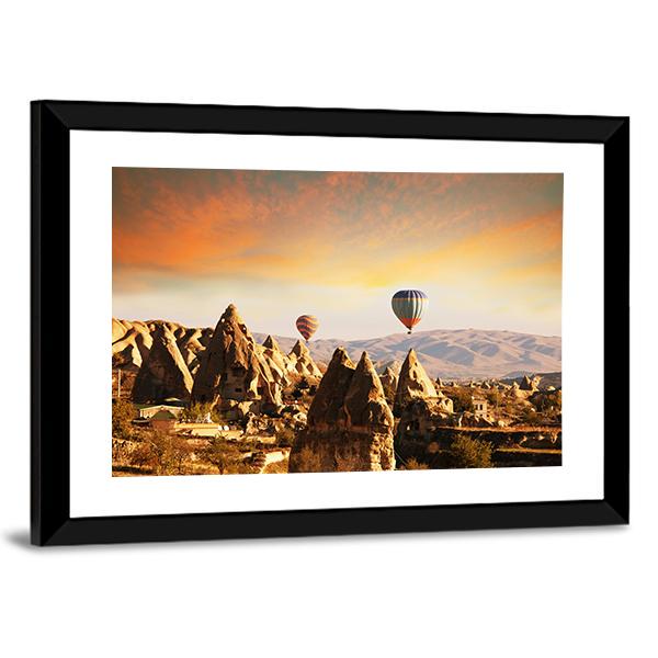 Cappadocia In Turkey Canvas Wall Art-3 Horizontal-Gallery Wrap-25" x 16"-Tiaracle