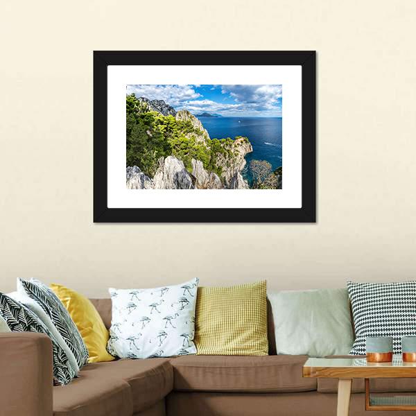 Capri Island Panoramic Canvas Wall Art-1 Piece-36" x 12"-Tiaracle