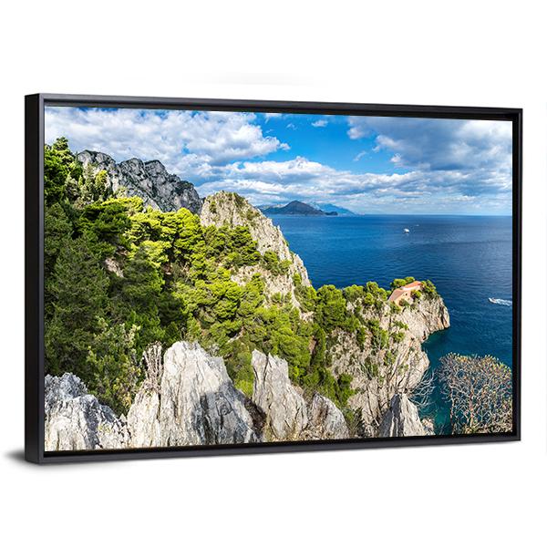 Capri Island Panoramic Canvas Wall Art-1 Piece-36" x 12"-Tiaracle