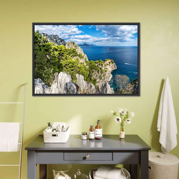 Capri Island Panoramic Canvas Wall Art-1 Piece-36" x 12"-Tiaracle