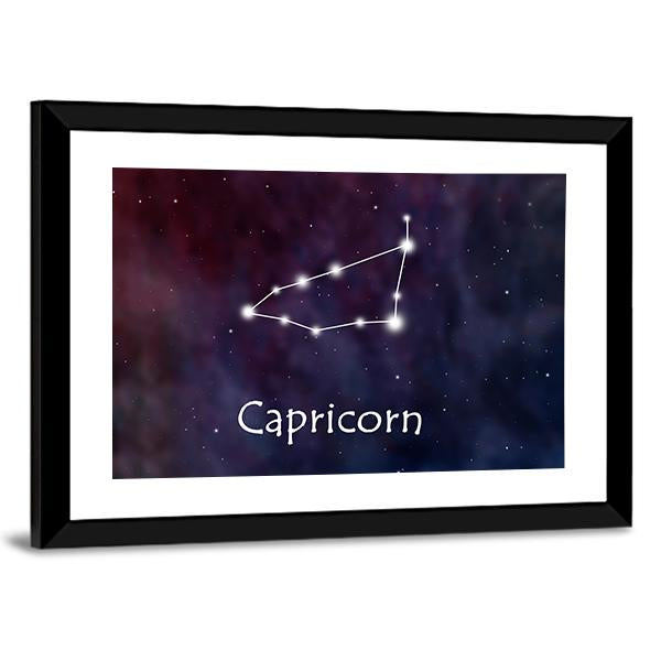 Capricorn Horoscope Constellation Canvas Wall Art-5 Horizontal-Gallery Wrap-22" x 12"-Tiaracle
