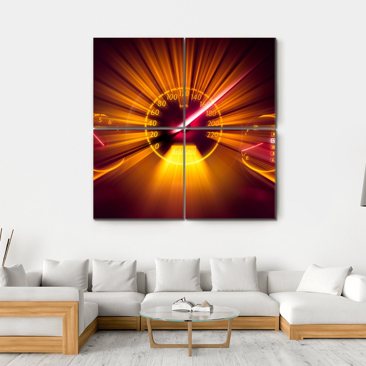 Speedometer Concept Canvas Wall Art-4 Square-Gallery Wrap-17" x 17"-Tiaracle