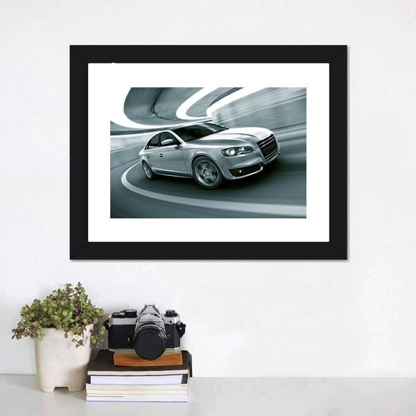 Car In A Tunnel Canvas Wall Art-1 Piece-Framed Print-20" x 16"-Tiaracle