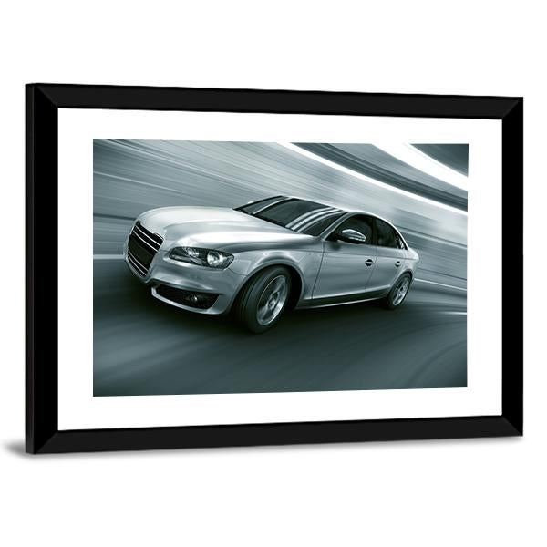 Car With Heavy Motion Panoramic Canvas Wall Art-1 Piece-36" x 12"-Tiaracle