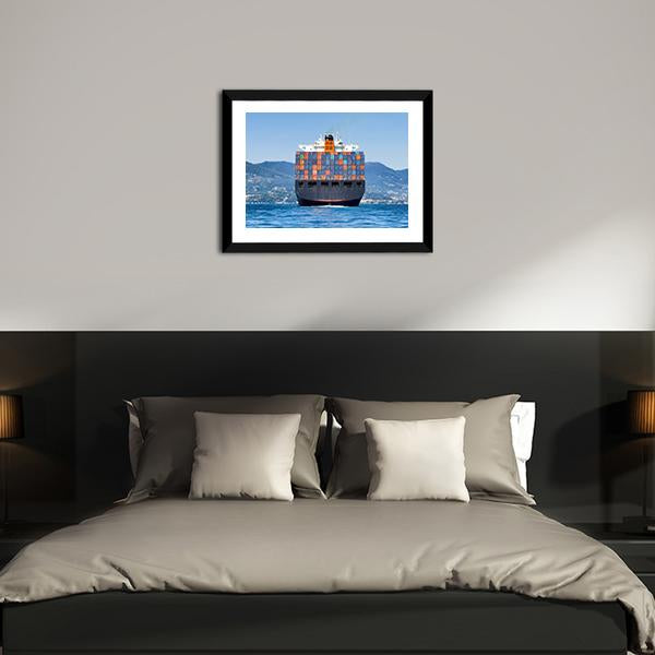 Cargo Container Ship Canvas Wall Art-5 Horizontal-Gallery Wrap-22" x 12"-Tiaracle
