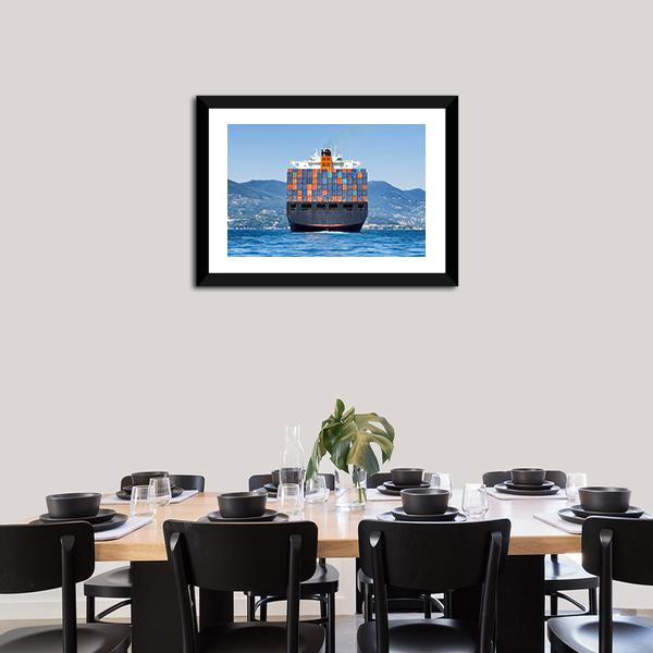 Cargo Container Ship Canvas Wall Art-3 Horizontal-Gallery Wrap-25" x 16"-Tiaracle