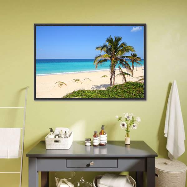 Caribbean Beach Canvas Wall Art-5 Horizontal-Gallery Wrap-22" x 12"-Tiaracle