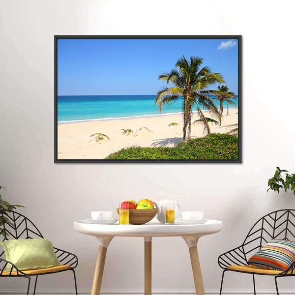 Caribbean Beach Canvas Wall Art-3 Horizontal-Gallery Wrap-25" x 16"-Tiaracle
