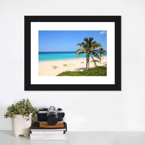 Caribbean Beach Canvas Wall Art-1 Piece-Framed Print-20" x 16"-Tiaracle
