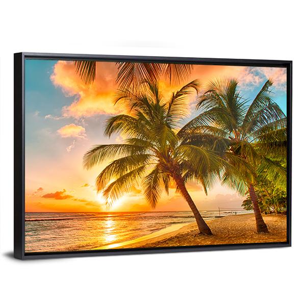 Caribbean Island Of Barbados Panoramic Canvas Wall Art-1 Piece-36" x 12"-Tiaracle