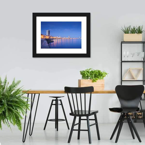 Caribbean Sea In Havana Canvas Wall Art-3 Horizontal-Gallery Wrap-25" x 16"-Tiaracle