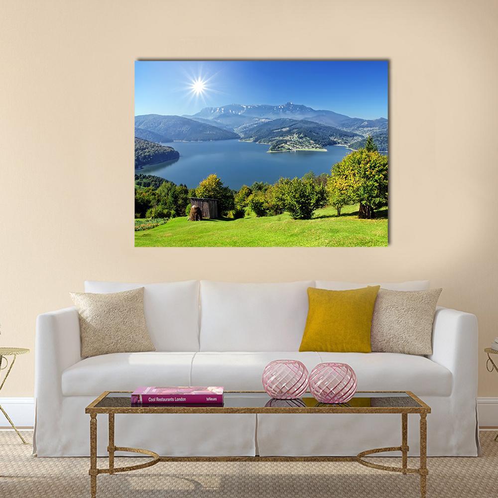 Carpathian Lake Romania Canvas Wall Art-1 Piece-Gallery Wrap-36" x 24"-Tiaracle