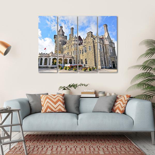 Casa Loma In Toronto Canada Canvas Wall Art-4 Horizontal-Gallery Wrap-34" x 24"-Tiaracle