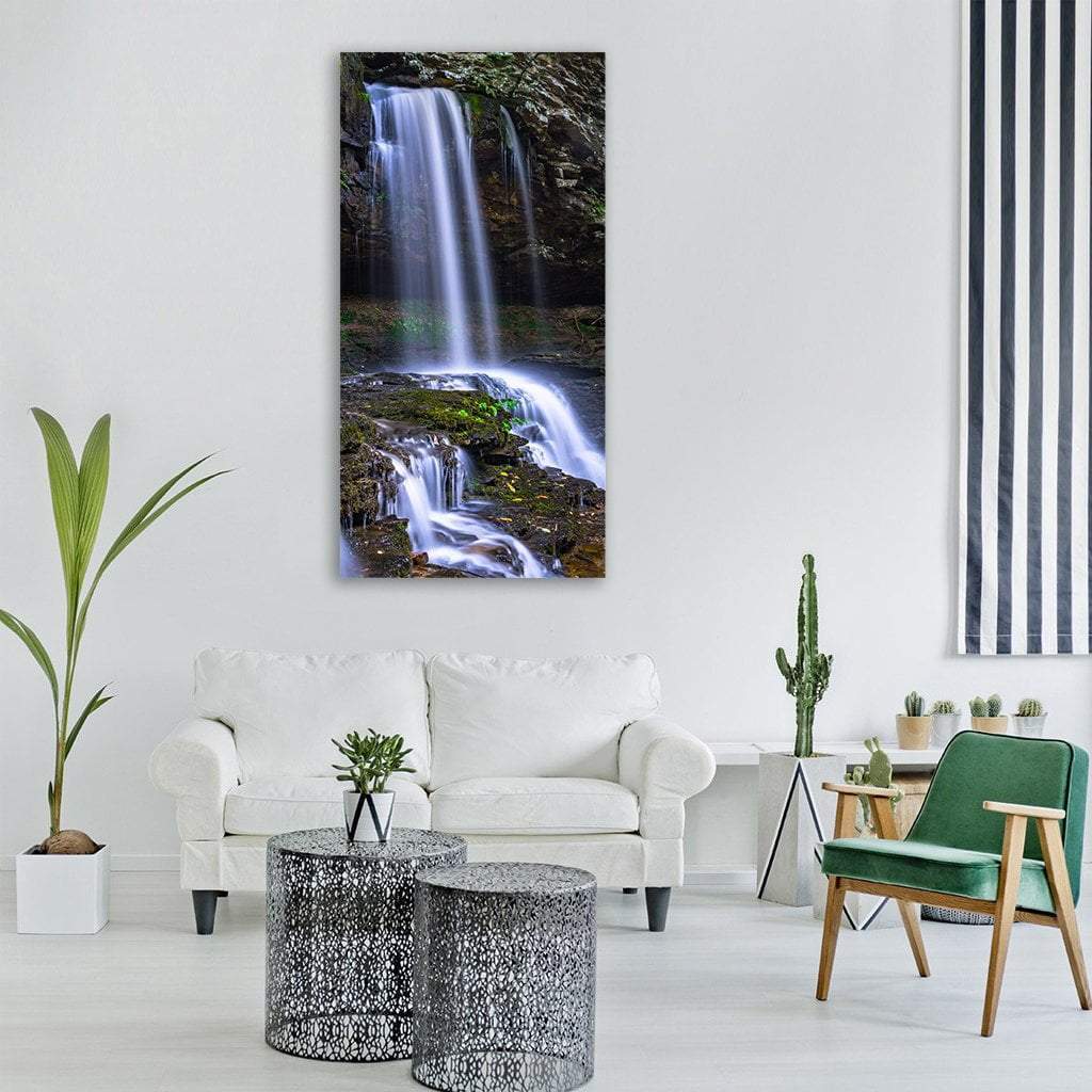 Cascade Falls Vertical Canvas Wall Art-1 Vertical-Gallery Wrap-12" x 24"-Tiaracle