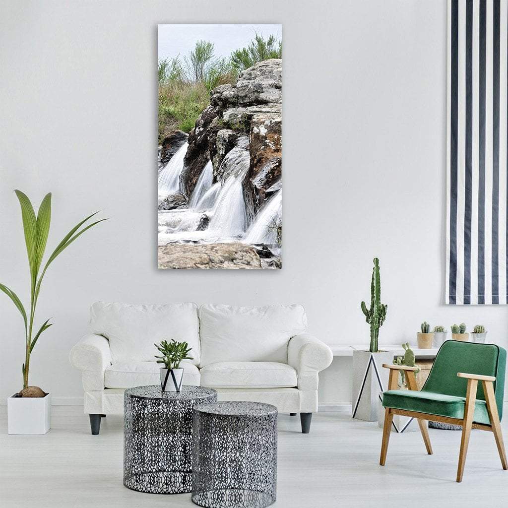 Waterfall In South Africa Vertical Canvas Wall Art-1 Vertical-Gallery Wrap-12" x 24"-Tiaracle