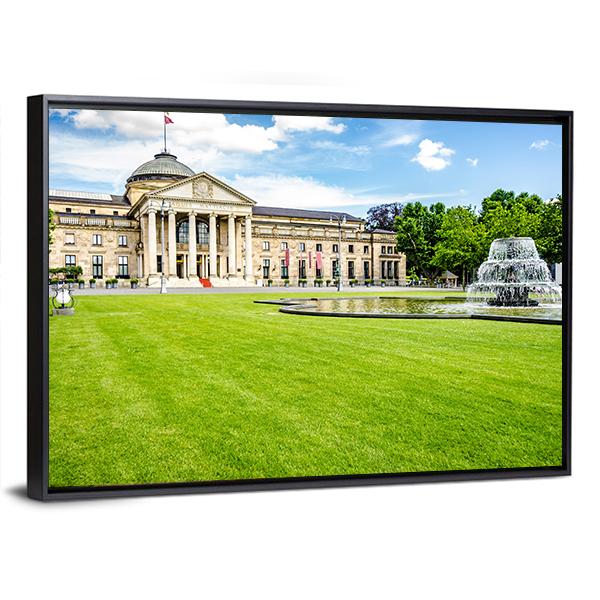Casino Kurhaus Of Wiesbaden Canvas Wall Art-3 Horizontal-Gallery Wrap-25" x 16"-Tiaracle