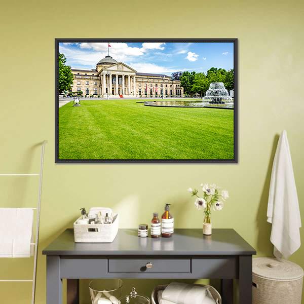 Casino Kurhaus Of Wiesbaden Canvas Wall Art-3 Horizontal-Gallery Wrap-25" x 16"-Tiaracle