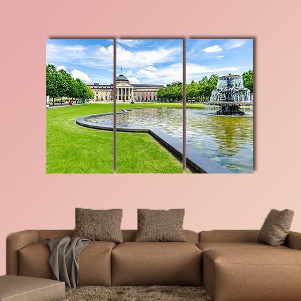 Casino Kurhaus Of Wiesbaden Canvas Wall Art-3 Horizontal-Gallery Wrap-25" x 16"-Tiaracle