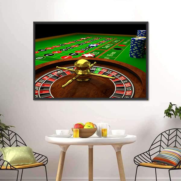 Casino Roulette Canvas Wall Art-5 Horizontal-Gallery Wrap-22" x 12"-Tiaracle