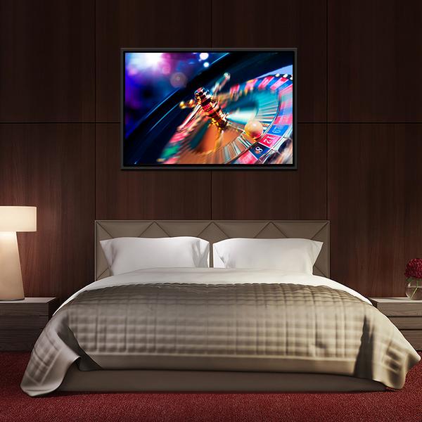 Casino Wheel In Motion Canvas Wall Art-5 Horizontal-Gallery Wrap-22" x 12"-Tiaracle