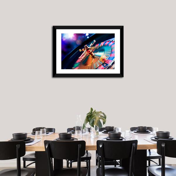 Casino Wheel In Motion Canvas Wall Art-5 Horizontal-Gallery Wrap-22" x 12"-Tiaracle