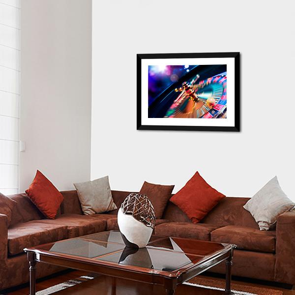 Casino Wheel In Motion Canvas Wall Art-5 Horizontal-Gallery Wrap-22" x 12"-Tiaracle