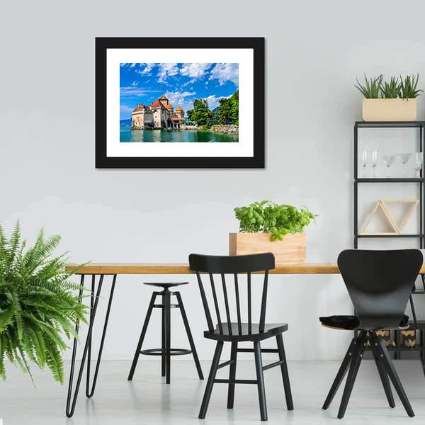 Castle Chillon Canvas Wall Art-5 Horizontal-Gallery Wrap-22" x 12"-Tiaracle