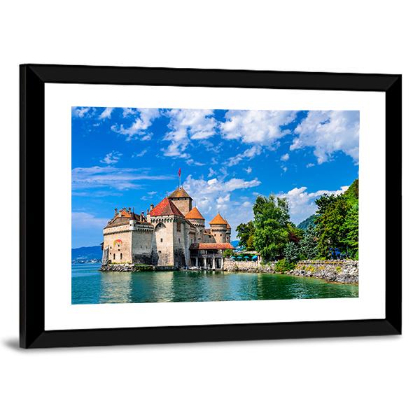 Castle Chillon Canvas Wall Art-3 Horizontal-Gallery Wrap-25" x 16"-Tiaracle