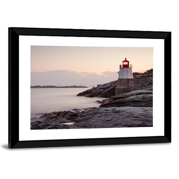 Castle Hill Lighthouse Canvas Wall Art-3 Horizontal-Gallery Wrap-25" x 16"-Tiaracle